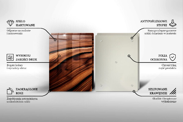 Kuchynská doska veľká zo skla Drevená konštrukcia