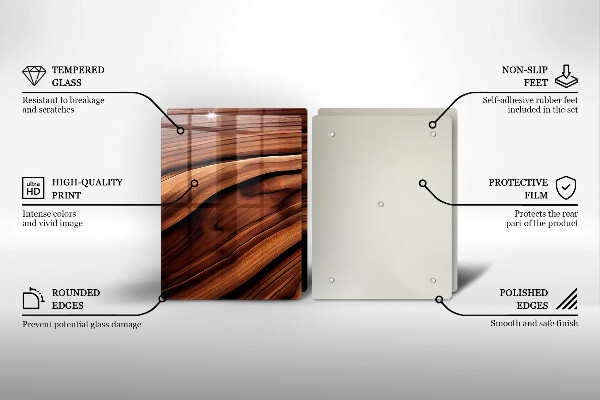 Kuchynská doska veľká zo skla Drevená konštrukcia