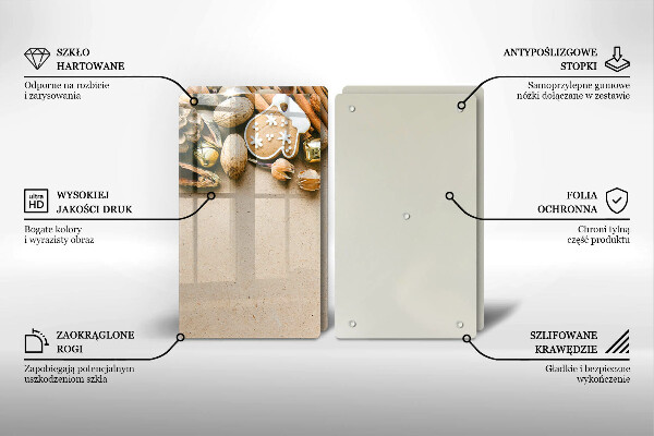 Kuchynská doska veľká zo skla vianočné dekorácie