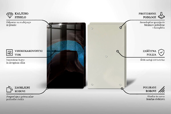 Kuchynská doska veľká zo skla Hviezdna obloha