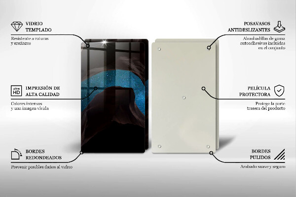 Kuchynská doska veľká zo skla Hviezdna obloha