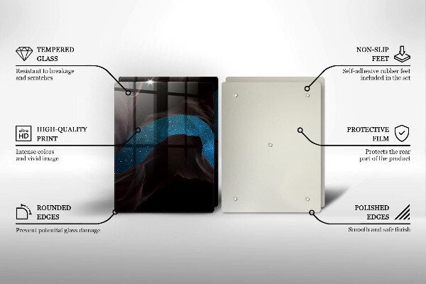 Kuchynská doska veľká zo skla Hviezdna obloha