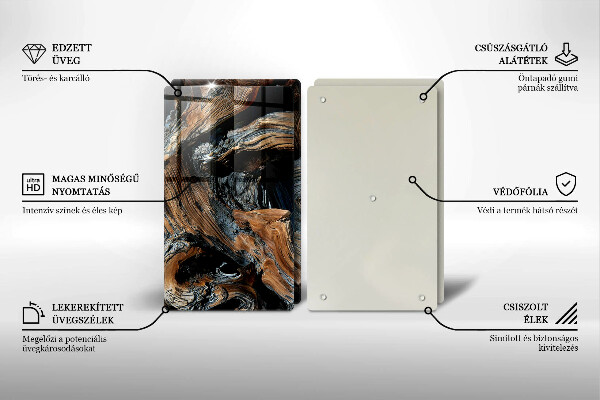 Kuchynská doska veľká zo skla Abstraktný vzor