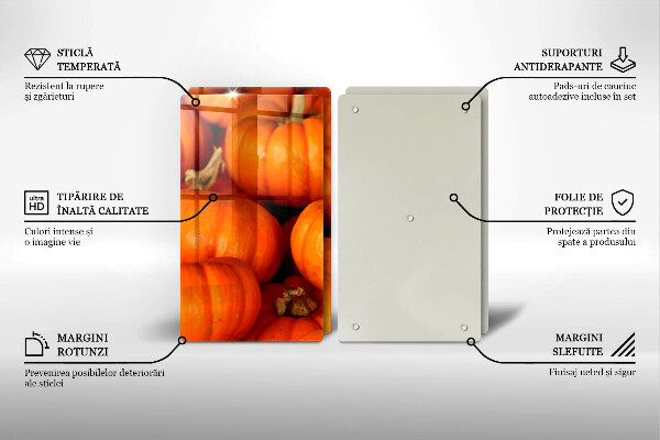 Kuchynská doska veľká zo skla Tekvice