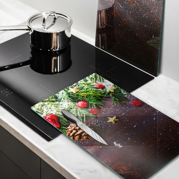 Kuchynská doska veľká zo skla Vianočná výzdoba