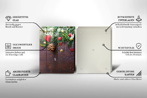 Kuchynská doska veľká zo skla Vianočná výzdoba