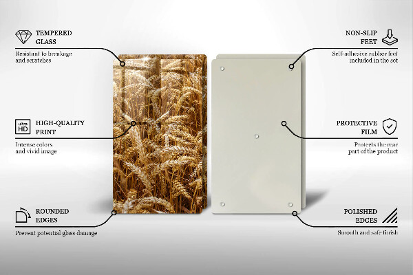 Kuchynská doska veľká zo skla Pole obilia