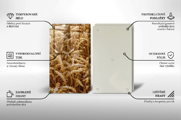 Kuchynská doska veľká zo skla Pole obilia
