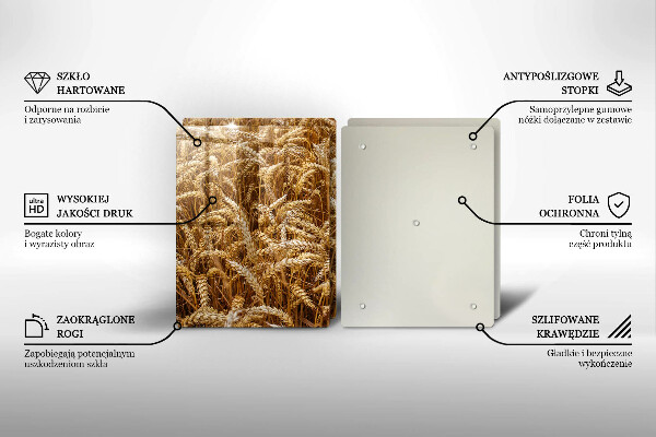 Kuchynská doska veľká zo skla Pole obilia