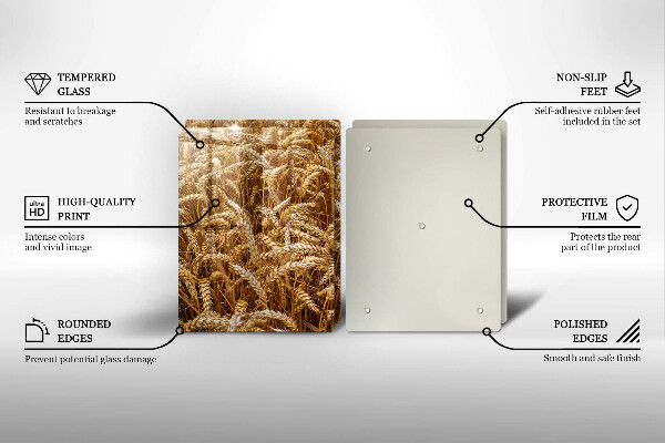 Kuchynská doska veľká zo skla Pole obilia