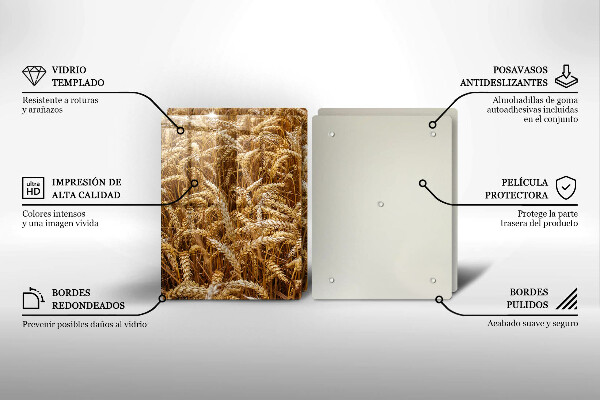 Kuchynská doska veľká zo skla Pole obilia