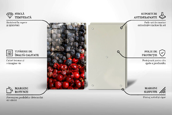 Kuchynská doska veľká zo skla Čierne korenie