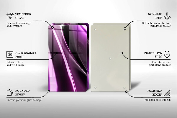 Kuchynská doska veľká zo skla Fialová abstrakcia