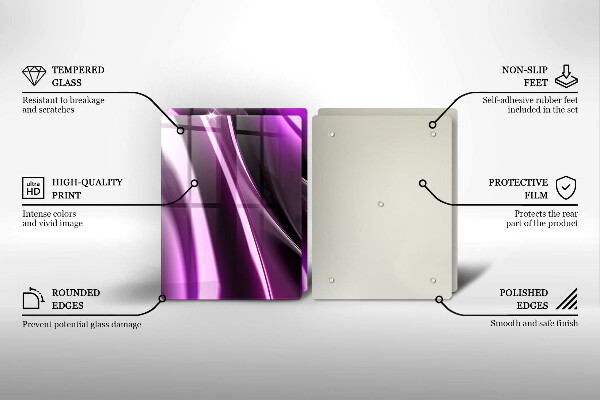 Kuchynská doska veľká zo skla Fialová abstrakcia