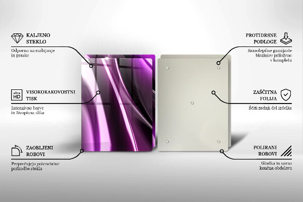 Kuchynská doska veľká zo skla Fialová abstrakcia