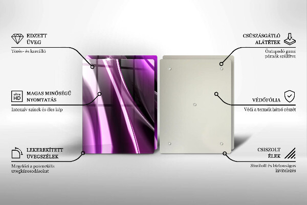Kuchynská doska veľká zo skla Fialová abstrakcia