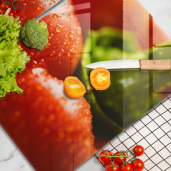 Kuchynská doska veľká zo skla paprika