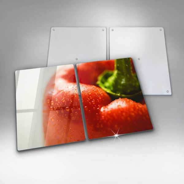 Kuchynská doska veľká zo skla paprika