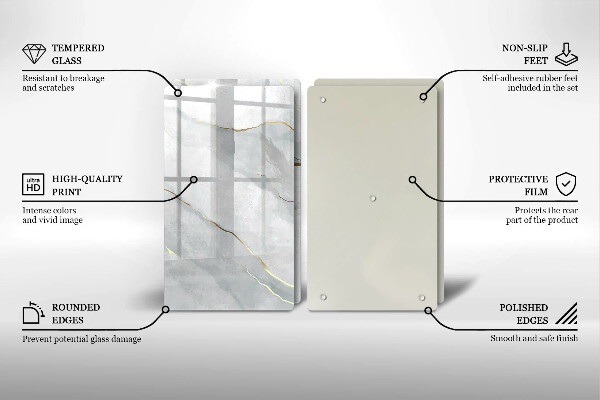 Kuchynská doska veľká zo skla Textúra kameňa