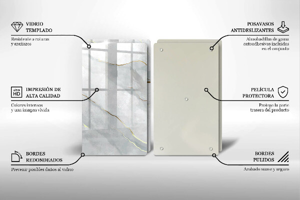 Kuchynská doska veľká zo skla Textúra kameňa