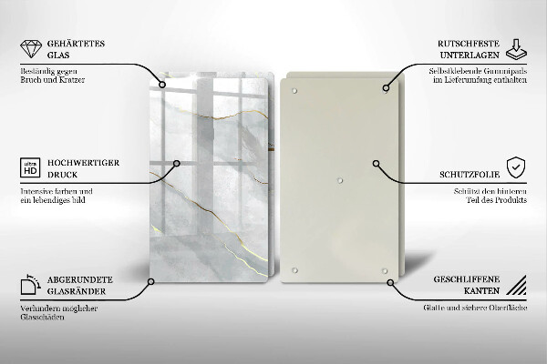 Kuchynská doska veľká zo skla Textúra kameňa