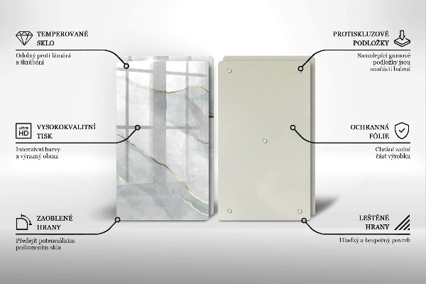 Kuchynská doska veľká zo skla Textúra kameňa