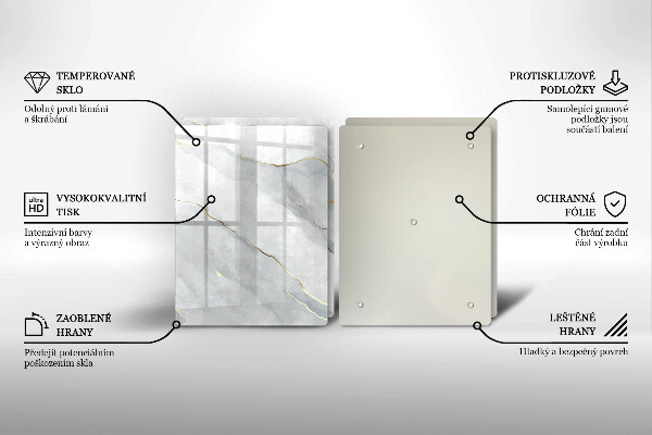 Kuchynská doska veľká zo skla Textúra kameňa