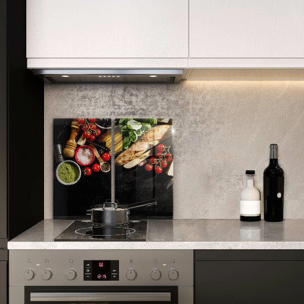 Kuchynská doska veľká zo skla Talianske prísady a koreniny