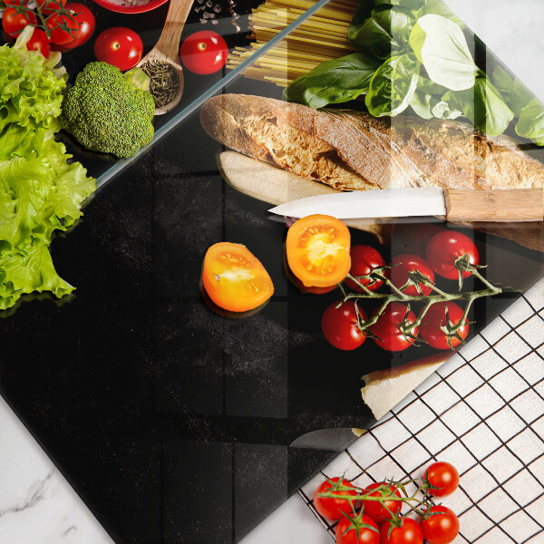 Kuchynská doska veľká zo skla Talianske prísady a koreniny