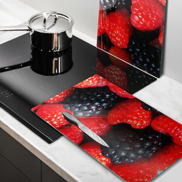 Kuchynská doska veľká zo skla Maliny a černice