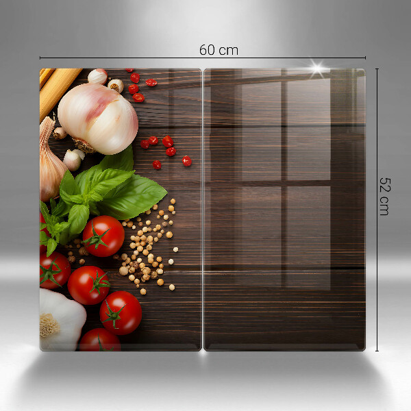 Kuchynská doska veľká zo skla Zelenina na stole