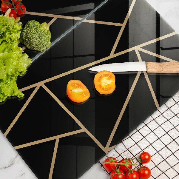 Kuchynská doska veľká zo skla Čierna abstrakcia