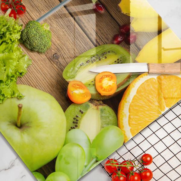 Kuchynská doska veľká zo skla Čerstvé ovocie