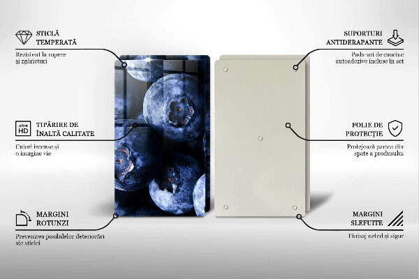 Kuchynská doska veľká zo skla Zblízka bobúľ