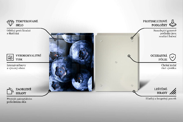 Kuchynská doska veľká zo skla Zblízka bobúľ