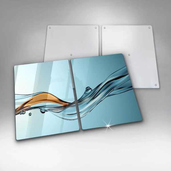 Kuchynská doska veľká zo skla Voda na modrom pozadí