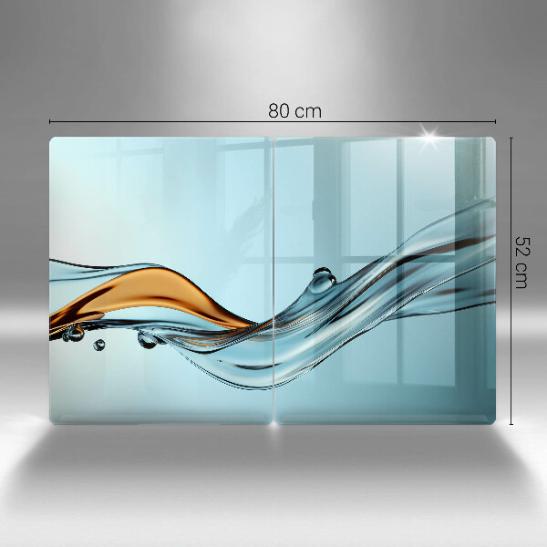 Kuchynská doska veľká zo skla Voda na modrom pozadí