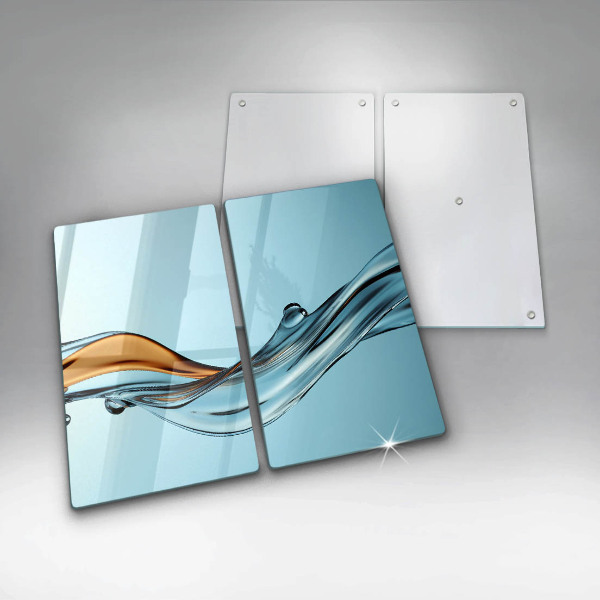 Kuchynská doska veľká zo skla Voda na modrom pozadí