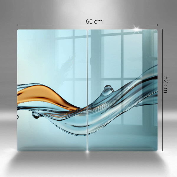 Kuchynská doska veľká zo skla Voda na modrom pozadí