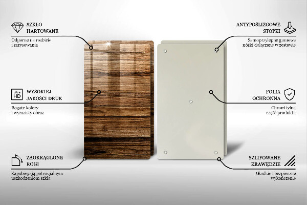 Kuchynská doska veľká zo skla Textúra dreva