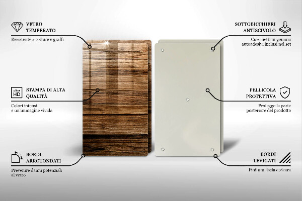 Kuchynská doska veľká zo skla Textúra dreva