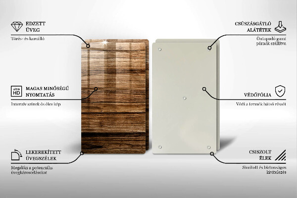 Kuchynská doska veľká zo skla Textúra dreva