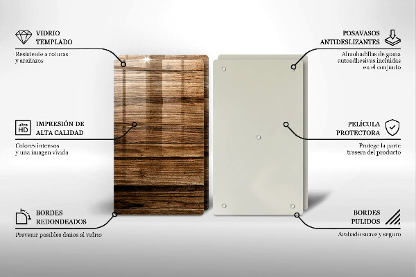 Kuchynská doska veľká zo skla Textúra dreva