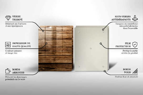 Kuchynská doska veľká zo skla Textúra dreva