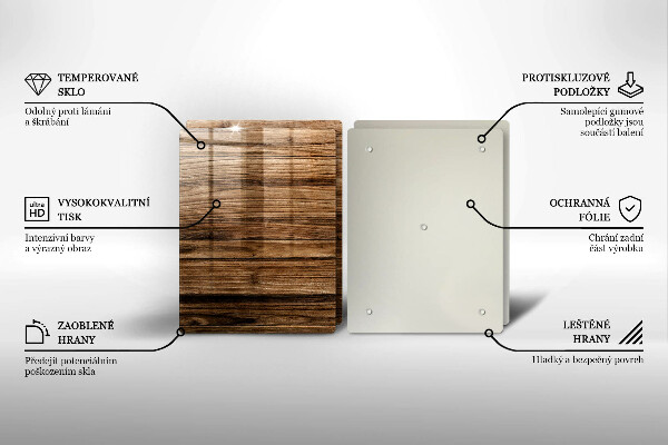 Kuchynská doska veľká zo skla Textúra dreva