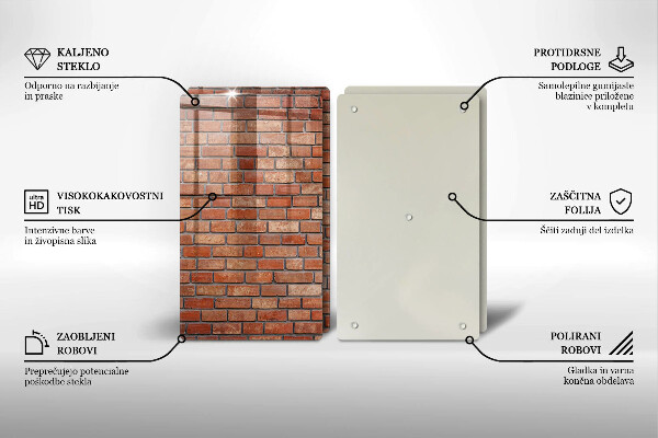Kuchynská doska veľká zo skla Murovaná stena