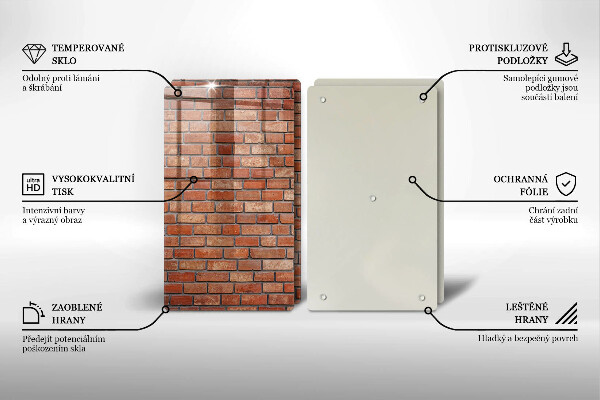 Kuchynská doska veľká zo skla Murovaná stena
