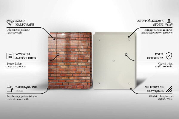 Kuchynská doska veľká zo skla Murovaná stena