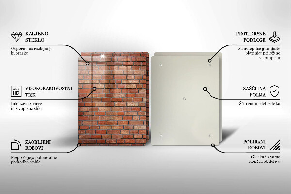 Kuchynská doska veľká zo skla Murovaná stena