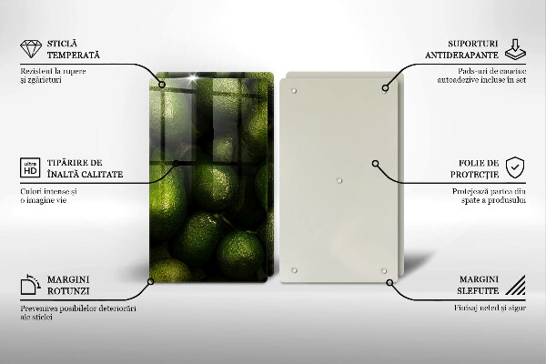 Sklenená doska na krájanie Ovocie avokáda